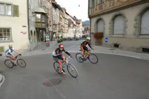 Teilnehmer des Bodensee Radmarathons in Stein Am Rhein